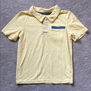 Yellow Kids Polo Shirt with Blue Accent